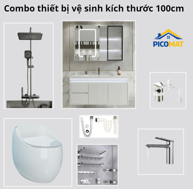 Combo Thiết Bị Vệ Sinh Kích Thước 100cm Picomatvn