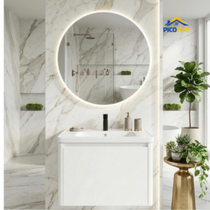 Bộ Tủ Chậu Lavabo PC12+ Gương Tấm Cao Cấp